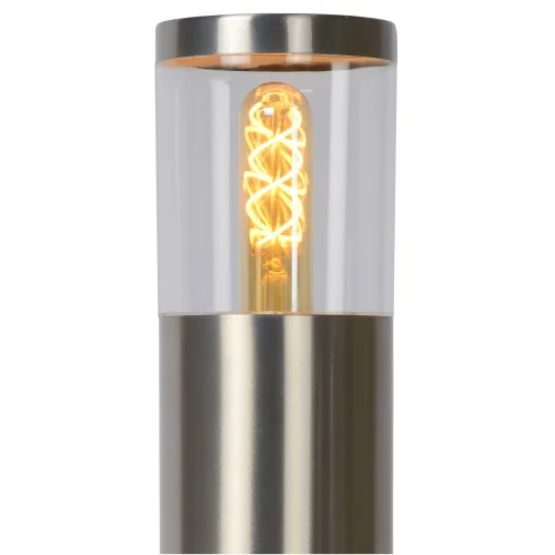 Парковый светильник Fedor 14899/80/12 Lucide уличный IP44 хром 1 лампа, плафон прозрачный в стиле современный E27 фото 3